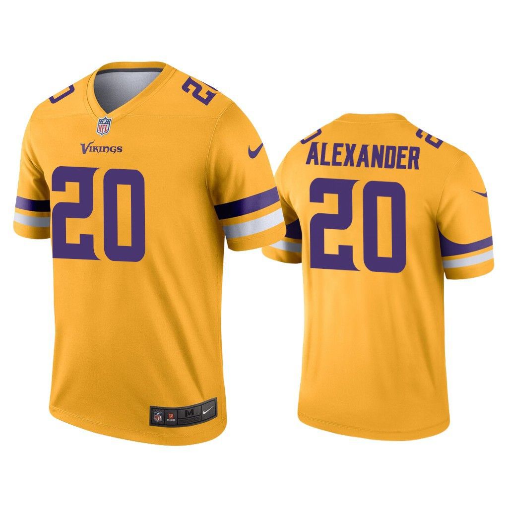 Men Minnesota Vikings 20 Mackensie Alexander Nike Gold Inverted Legend NFL Jersey